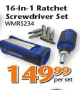 Worksman 16-In-1 Ratchet Screwdriver Set(WMRS234)-Per Set