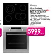 Whirlpool 60cm Eye Level Undercounter Oven Plus 60cm Touch Control Ceramic Hob