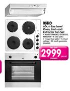 KIC 60cm Eye Level Oven, Hob & Extractor Fan Set