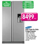 Samsung 660L Side-By-Side Fridge/Freezer(RS1WTMG)
