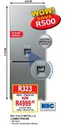 KIC 314LT Metallic Combi Fridge-Each