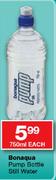 Bonaqua Pump Bottle Still Water-750ml Each