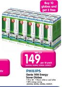 Philips Genie 14W Energy Saver Globes-Per 10 Pack