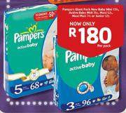 Pampers Giant Pack New Baby Mini 108s, Midi 96s, Maxi 82s, Maxi Plus 74s or Junior 68s-Per Pack
