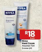 Nivea Hand Cream - 75ml Each
