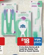Pretty Baby Hair Brush & Comb Set, Bottle Test Brush or 3 Pack Spoons - Each