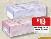 PnP 3 Ply Facial Tissue - 100's Each