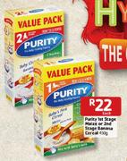 Purity 1st Stage Maize Or 2nd Stage Banana Cereal-450g Each