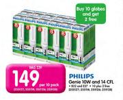 Philips Genie 10W & 14 CFL