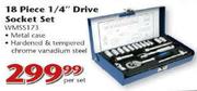 Worksman 18 Piece 1/4" Drive Socket Set(WMSS173)-Per Set