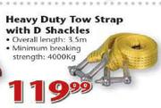 Heavy Duty Tow Strap With D Shackles