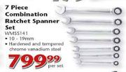 Worksman 7 Piece Combination Ratchet Spanner Set(WMSS141)-Per Set