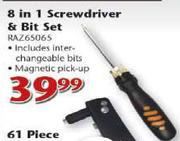 Razor 8 In 1 Screwdriver & Bit Set(RAZ65065)