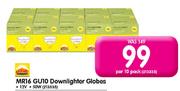 10's Pack MR16 GU10 12V 50W Downlighter Globes