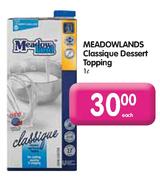 Meadownands Classique Dessert Topping-1ltr Each