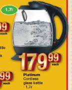 Platinum Cordless lass Kettle-1.7L Each