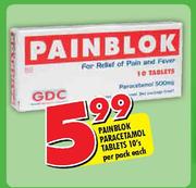 Painblok Paracetamol Tablets-10's-Per Pack Each