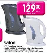 Salton 1.7Ltr Cordless Kettle (SCK35G/W)-Each