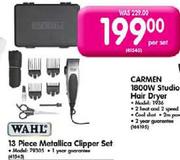WAHL 13 Piece Metallica Clipper Set(70305)-Per Set