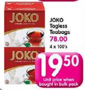Joko Tagless Teabags-100's Each