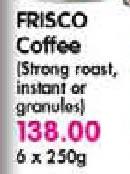 Frisco Coffee(Strong Roast, Instant or Granules)-6 x 250gm