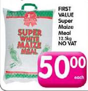 First Value Super Maize Meal-12.5kg Each