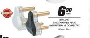 Build It The Snapper Plug Industerial & Domestic White / Black-Each