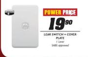 Lear Switch + Cover Plate 1 Lever SABS Approved