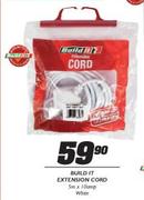 Build It Extension Cord White-5m x 10Amp