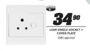 Lear Single Socket + Cover Plate SABS Approved