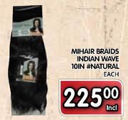 Mihair Braids Indian Wave 10IN #Natural-Each
