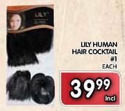 Lily Human Hair Cocktail #1-Each