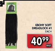 Ebony Soft Dreadlock #1-Each
