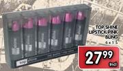 Top Shine Lipstick Pink Bling-6 x 1's