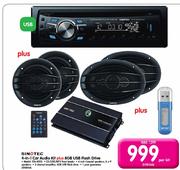 Sinotec 4-In-1 Car Audio Kit Plus 8GB USB Flash Drive (STA-4002)-Per Kit