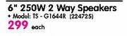Pioneer 6" 250W 2 Way Speakers (TS - G1644R) -Each