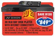 Dixon 3D BLU-RAY Disk Player With Internet Connectivity (BR3D620)-Each