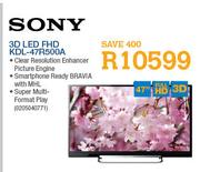 Sony 3D LED FHD TV(KDL-47R500A)-Each