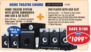 Dixon Home Theatre System With Active Subwoofer & USB & SD Slots+DVD Player With USB Slot HTC002