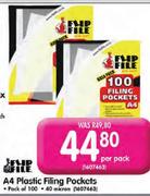 Flip File A4 Plastic Filing Pockets-100 per pack