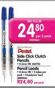 Pentel Side Click Clutch Pencils-per 3 pack