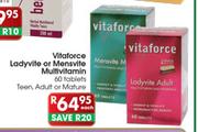 Vitaforce Ladyvite Or Mensvite Multivitamin-60 Tablets Each