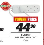 Build It Multi Plug + Cord-3 Way