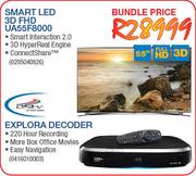 Samsung Smart LED 3D FHD-55"(UA55F8000) + DStv Explora Decoder