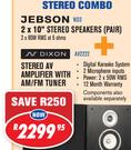Jebson 2x10"Stereo Speakers Pair(ND3)+Dixon Stereo AV Amplifier With AM/FM Tuner(AV2222)-Each