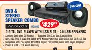 Dixon  Digital DVD PLayer With USB & SD Slots + 2.0 USB Speakers(K13AU20)-Each