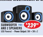 Dixon 2.1 Channel Multimedia Speaker Systems Subwoofer And 2 Speakers (TF861)-Each