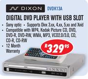 Dixon  Digital DVD Player With USB Slot(DVDK13A)-Each
