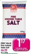 First Value Fine Lodised Table Salt-500gm 