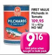 First Value Pilchards In Tomato-425g Unit Price When Bought In Bulk Pack No VAt